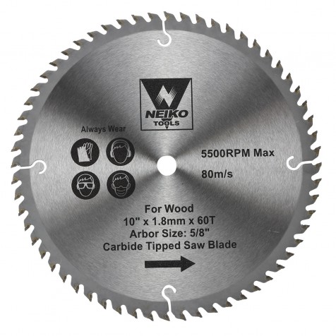Carbide Tipped Saw Blade 10" x 60T for Wood